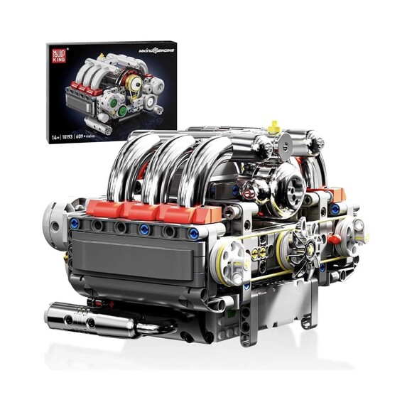 New Mould King Mini V8 Engine Kits That Moves Building Blocks 609 Pcs 14+ STEM - Picture 7 of 16